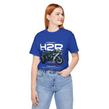Kawasaki Ninja H2R Inspired Hyperbike Graphic Unisex Heavy Cotton Tee Streetwear Racing Style Motorcycle Art Shirt for Speed Lovers and Track Enthusiasts