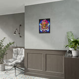 Flaming Pirate Skull Matte Vertical Poster Bold Gothic Nautical Wall Art Fiery Skull And Anchor Design For Dark Fantasy Lovers Metalcore Fans Artists And Biker Decor