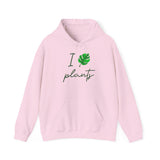 I Love Plants Hoodie Unisex Heavy Blend Sweatshirt Eco Friendly Botanical Leaf Design Gardening Nature Lover Sustainable Green Living Gift Pullover
