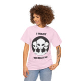 I Want To Believe Alien Unisex T Shirt Vintage UFO Graphic Tee Extraterrestrial Space Themed Sci Fi Paranormal Conspiracy Inspired Streetwear Top