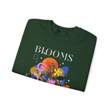 Blooms Person Unisex Heavy Blend Crewneck Sweatshirt Graphic Pullover Black Abstract Colorful Floral Head Artistic Modern Streetwear Creative Futuristic Fashion Outfit