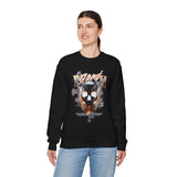 Death Silence Skull Fire Graphic Unisex Heavy Blend Crewneck Sweatshirt Gothic Horror Streetwear Bold Vintage Dark Flame Skull Pullover