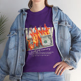 Money Is Not Just Currency Burning Dollar Graphic Unisex Heavy Cotton Tee Hustler Streetwear Motivational Cash Fire Design