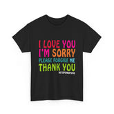 Ho’oponopono Unisex T Shirt Healing Affirmation Tee Spiritual Gratitude Mindfulness Inspired Positive Energy Heavy Cotton Graphic Top