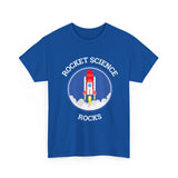 Rocket Science Rocks Unisex Heavy Cotton Tee Space Exploration T Shirt Astronomy STEM Education Science Lover Gift Astronaut Geek Nerd Graphic Top