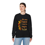Ho’oponopono Sunflower Crewneck Unisex Sweatshirt Heavy Blend Pullover Healing Affirmation Spiritual Gratitude Mindfulness Positive Energy Apparel