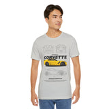Yellow High Performance Sports Coupe Blueprint Art Unisex Heavy Cotton Tee Premium Streetwear For Car Enthusiasts Gearheads And Collectors