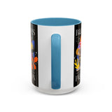 Blooms Person Accent Coffee Mug 11oz 15oz Abstract Floral Head Artistic Colorful Modern Creative Design Black White Ceramic Tea Cup Streetwear Inspired Artistic Fashion Drinkware