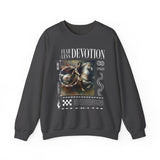 Fearless Devotion Unisex Heavy Blend Crewneck Sweatshirt Courage Loyalty Commitment Graphic Streetwear Pullover