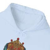 Unisex Balinese Barong Mask Hoodie Heavy Blend Pullover Sweatshirt Tribal Cultural Warrior Spirit Inspired Mythical Festival Graphic Streetwear