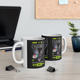 The Charmer Ceramic Mug Futuristic Butterfly Neon Cyber Aesthetic Graphic Coffee Tea Cup Artistic Streetwear Inspired Gift