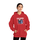 Civilization Eye Of Memory Graphic Unisex Heavy Blend Hooded Sweatshirt Futuristic Visionary Streetwear Abstract Blue Eye Gothic Hoodie