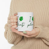 I Love Plants Ceramic Mug Coffee Cup Botanical Leaf Design Gardening Nature Lover Eco Friendly Sustainable Plant Parent Gift For Gardeners And Green Living