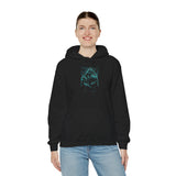 Prehistoric Thunder Heavy Blend™ Unisex Hoodie Neon Raptor Storm Glow Design Bold Electric Blue Streetwear For Adventurers Dreamers And Retro Lovers
