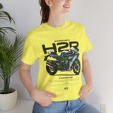 Kawasaki Ninja H2R Inspired Hyperbike Graphic Unisex Heavy Cotton Tee Streetwear Racing Style Motorcycle Art Shirt for Speed Lovers and Track Enthusiasts