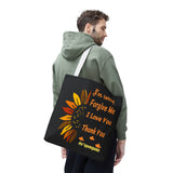 Sunflower Ho'oponopono Tote Bag Hawaiian Healing Prayer Design Spiritual Positivity Canvas Bag Mindfulness Reusable Durable Eco Friendly Shopping Tote