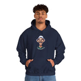 Grumpy Street Legend Unisex Hoodie Bold Funny Caricature Design Retro Urban Streetwear Warm Comfortable Pullover Perfect for Art Lovers and Humor Fans