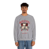 Monsters Skull Guardians Gothic Horror Unisex Heavy Blend Crewneck Sweatshirt Dark Graphic Halloween Streetwear Bold Vintage Skull Pullover