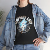 Temporal Echo Lightning Globe Graphic Unisex Heavy Cotton Tee Bold Streetwear Past Present Future Inspired T-Shirt