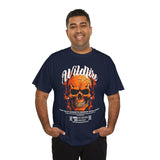 Wildfire Skull Flames Unisex Heavy Cotton Tee Gothic Inferno Graphic Bold Streetwear Motivational Statement T Shirt