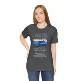 Blue Rally Inspired Performance Sedan Artwork Unisex Heavy Cotton Tee High Speed Streetwear Graphic Shirt For Car Enthusiasts And Automotive Art Lovers