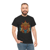 Kala Bhairav Mask Graphic T Shirt Mythical Cultural Warrior Spirit Inspired Tee Tribal Festival Art Streetwear Heavy Cotton Top