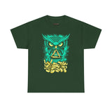 The Watcher Owl All Seeing Wisdom Unisex Heavy Cotton Tee Futuristic Mystic Streetwear T Shirt With Geometric Owl Symbol Neon Glow Artistic Design For Thinkers Visionaries And Night Owls