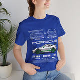Porsche GT3 RS Inspired Blueprint Design Unisex Heavy Cotton Tee Premium Racing Streetwear Car Lovers T Shirt for Enthusiasts and Everyday Wear