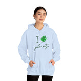I Love Plants Hoodie Unisex Heavy Blend Sweatshirt Eco Friendly Botanical Leaf Design Gardening Nature Lover Sustainable Green Living Gift Pullover