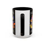 Blooms Person Accent Coffee Mug 11oz 15oz Abstract Floral Head Artistic Colorful Modern Creative Design Black White Ceramic Tea Cup Streetwear Inspired Artistic Fashion Drinkware