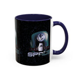 Space Galaxy Accent Coffee Mug 11oz 15oz Astronaut Spacecraft Earth Black Two Tone Ceramic Cup Gift for Space Lovers