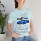 Blue Hypercar Blueprint Unisex Heavy Cotton Tee High Performance Streetwear Design for Car Enthusiasts Racers and Speed Lovers