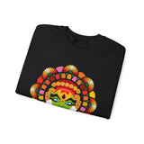 Unisex Kathakali Crewneck Sweatshirt Heavy Blend Pullover Kerala Traditional Dance Art Graphic Indian Culture Onam Festival Malayalam Heritage Design