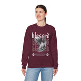 Blessed Angel Statue Graphic Unisex Heavy Blend Crewneck Sweatshirt Gothic Streetwear Aesthetic Spiritual Bold Artistic Pullover