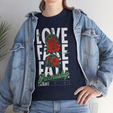 Love Fake Friendship Rose Graphic Unisex Heavy Cotton Tee Bold Statement Streetwear T Shirt Empowering Artistic Floral Design for Self Expression Perfect Gift for Friends Birthdays Parties Casual Wear