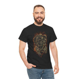Burning Jester Skull Unisex Heavy Cotton Tee Gothic Flame Joker Skeleton Streetwear T Shirt Bold Dark Fantasy Design Perfect For Rebels Gamers Metal Lovers And Artists