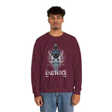 Existence Dystopian Society Cyborg Unisex Heavy Blend Crewneck Sweatshirt Futuristic Sci Fi Robotic Graphic Cyberpunk Streetwear Pullover