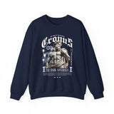 Cronus The Dark Sovereign Unisex Heavy Blend Crewneck Sweatshirt Greek Mythology Statue Graphic Gothic Streetwear Bold Artistic Pullover