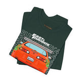 Legendary Orange Street Machine Rear View Unisex Heavy Cotton Tee Powerful JDM Inspired Car Art Graphic Shirt for Collectors and Gearheads