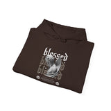 Blessed Angel Statue Graphic Unisex Heavy Blend Hooded Sweatshirt Gothic Streetwear Aesthetic Spiritual Bold Artistic Fashion Hoodie