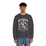 Cronus The Dark Sovereign Unisex Heavy Blend Crewneck Sweatshirt Greek Mythology Statue Graphic Gothic Streetwear Bold Artistic Pullover