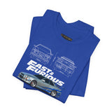 Silver Blue Street Racing Artwork Unisex Heavy Cotton Tee High Performance Inspired Graphic Shirt For Car Lovers And Urban Streetwear Fans