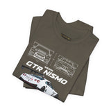 White Track Racing Blueprint Artwork Unisex Heavy Cotton Tee High Performance Inspired Streetwear Graphic Shirt For Car Lovers And Speed Enthusiasts