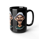 Grumpy Street Legend Ceramic Mug Funny Comic Art Coffee Cup Bold Urban Caricature Design Perfect Gift for Humor Lovers, Artists, and Streetwear Fans Ideal for Office, Home, and Studio