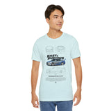 Silver Blue Street Racing Artwork Unisex Heavy Cotton Tee High Performance Inspired Graphic Shirt For Car Lovers And Urban Streetwear Fans