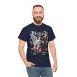 Money Bright Unisex Heavy Cotton Tee Angel Statue Graphic Gothic Streetwear Red Neon Aesthetic Artistic Fashion Statement T Shirt
