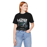Kawasaki Ninja H2R Inspired Hyperbike Graphic Unisex Heavy Cotton Tee Streetwear Racing Style Motorcycle Art Shirt for Speed Lovers and Track Enthusiasts