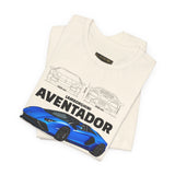 Blue Hypercar Blueprint Unisex Heavy Cotton Tee High Performance Streetwear Design for Car Enthusiasts Racers and Speed Lovers