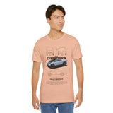 Futuristic Electric Pickup Blueprint Art Unisex Heavy Cotton Tee Bold Streetwear Graphic Shirt For Car Lovers And Tech Enthusiasts