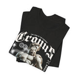 Cronus The Dark Sovereign Unisex Jersey Short Sleeve Tee Greek Mythology Statue Graphic Streetwear Gothic Bold Artistic Fashion T Shirt